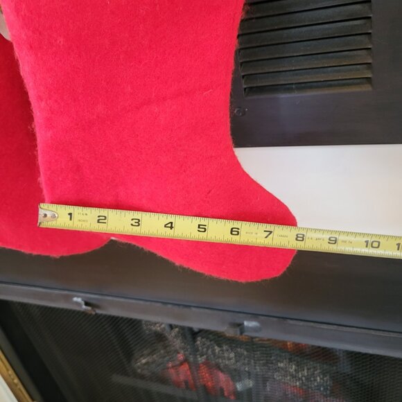 Vintage 1980s Christmas Classic Felt Stockings Red, green and gold Rickrack Trim - Picture 7 of 7